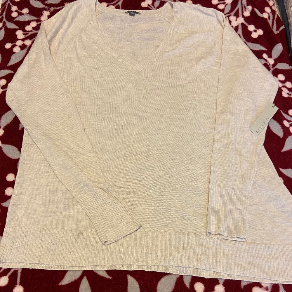 Lilla P NWT Cream Sweater SZ L